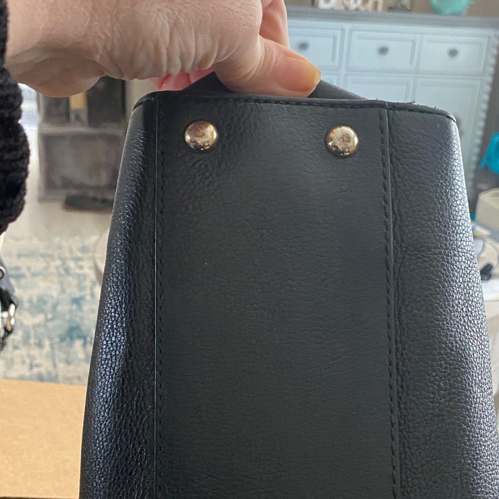 Michael Kors Black Leather Satchel with Gold Hardware - Picture 11 of 12
